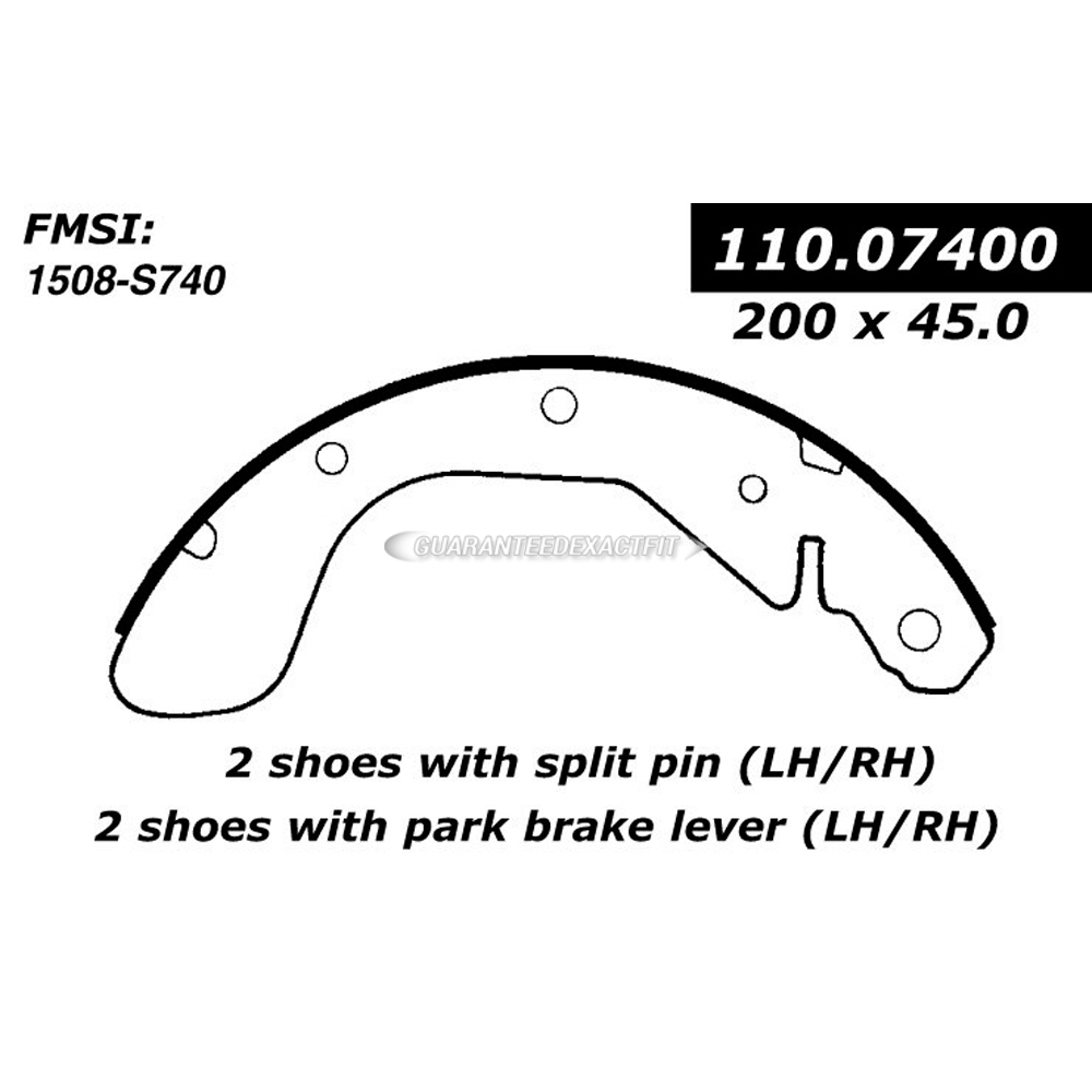2000 Daewoo Lanos Brake Shoe Set