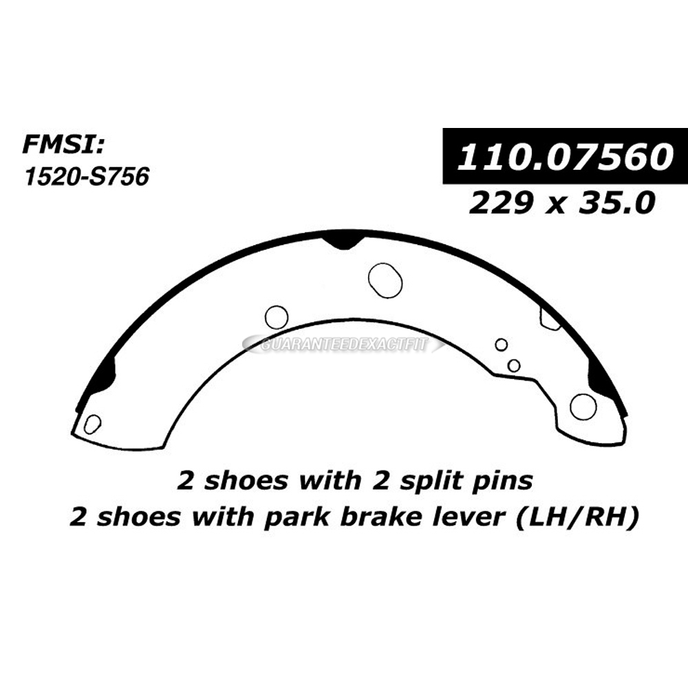 2000 Nissan Altima Brake Shoe Set