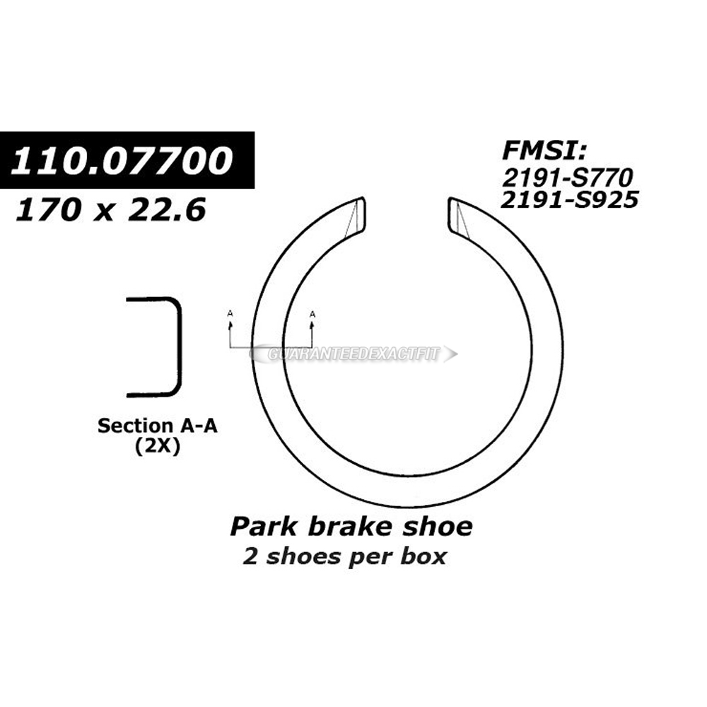Centric Parts 111.07700 Parking Brake Shoe