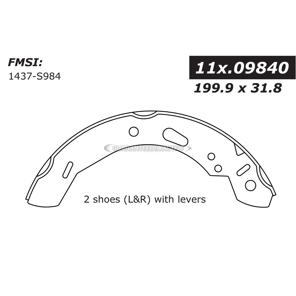 2011 Ford Fiesta Brake Shoe Set