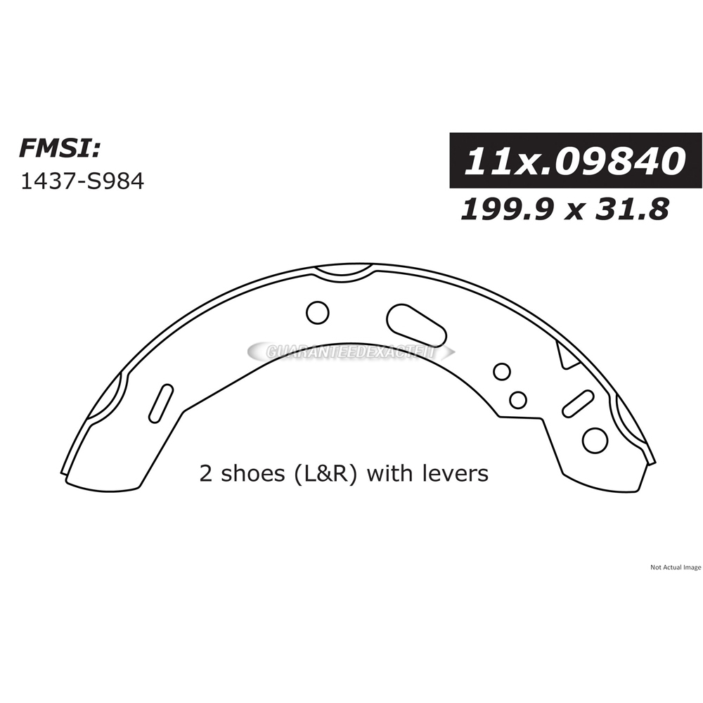 2015 Ford Fiesta Brake Shoe Set 
