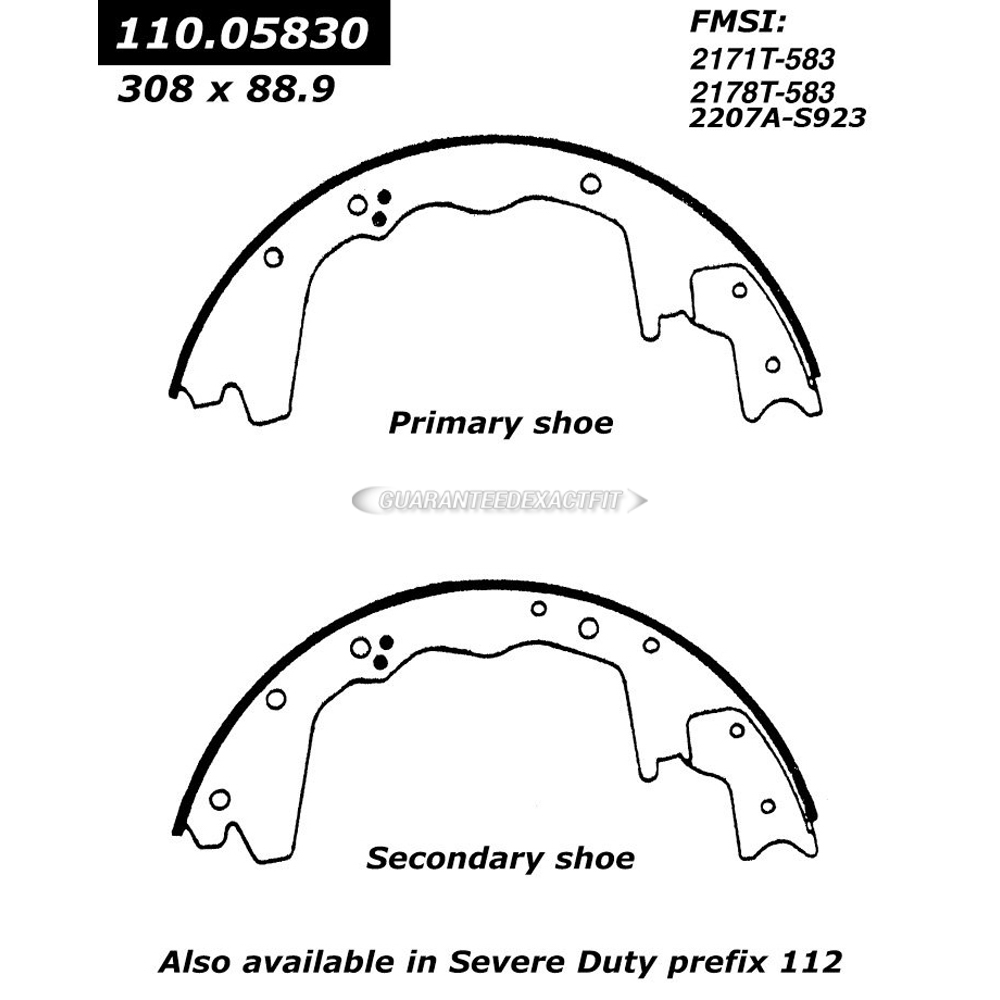 2000 Dodge Ram 2500 Van Brake Shoe Set