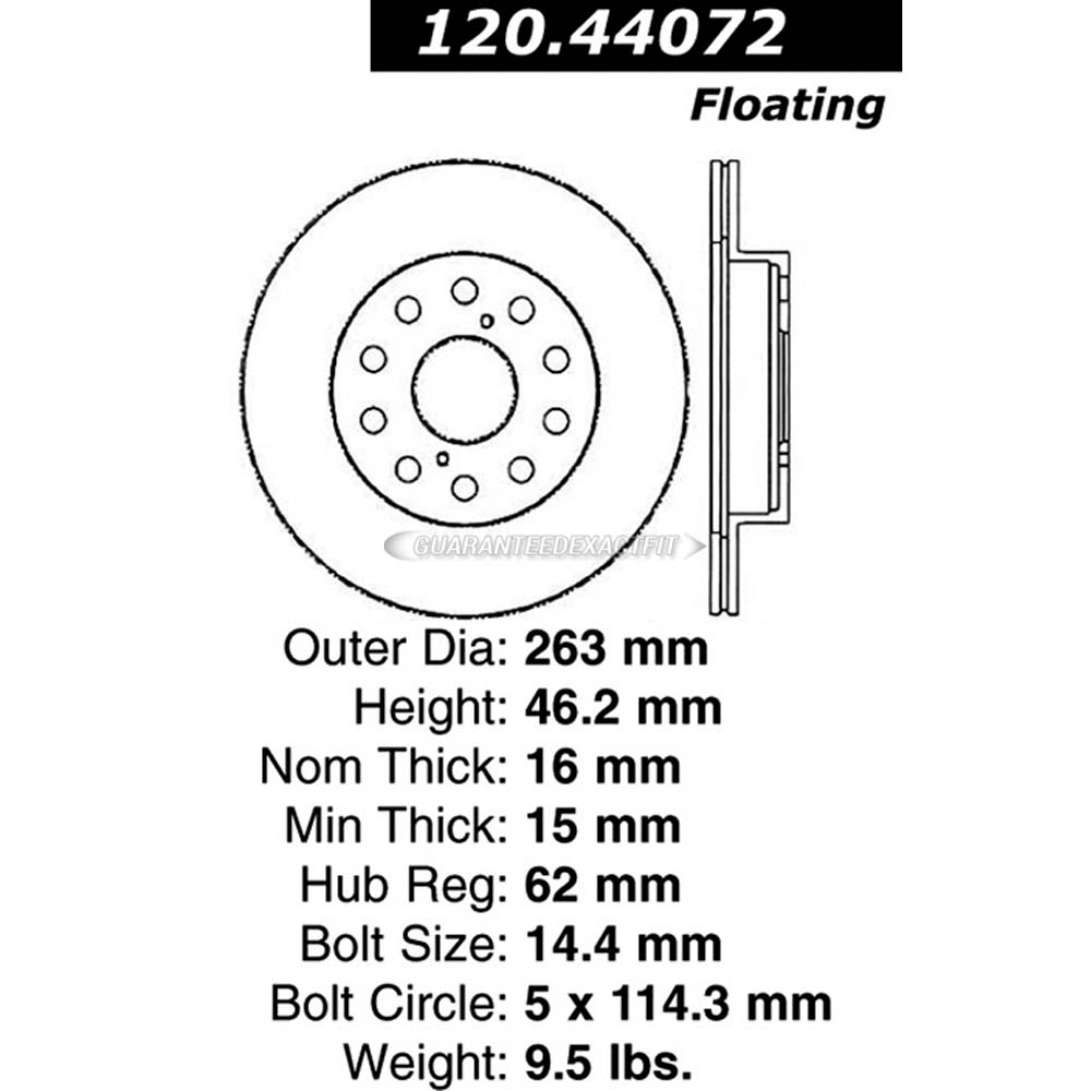 Centric Parts 120.44072 Brake Rotor