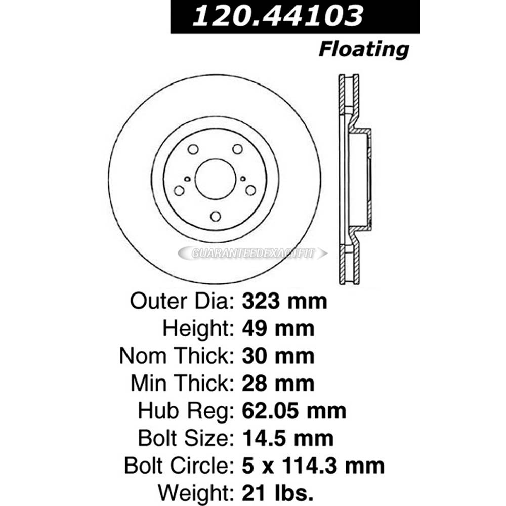 Centric Parts 120.44103 Brake Rotor