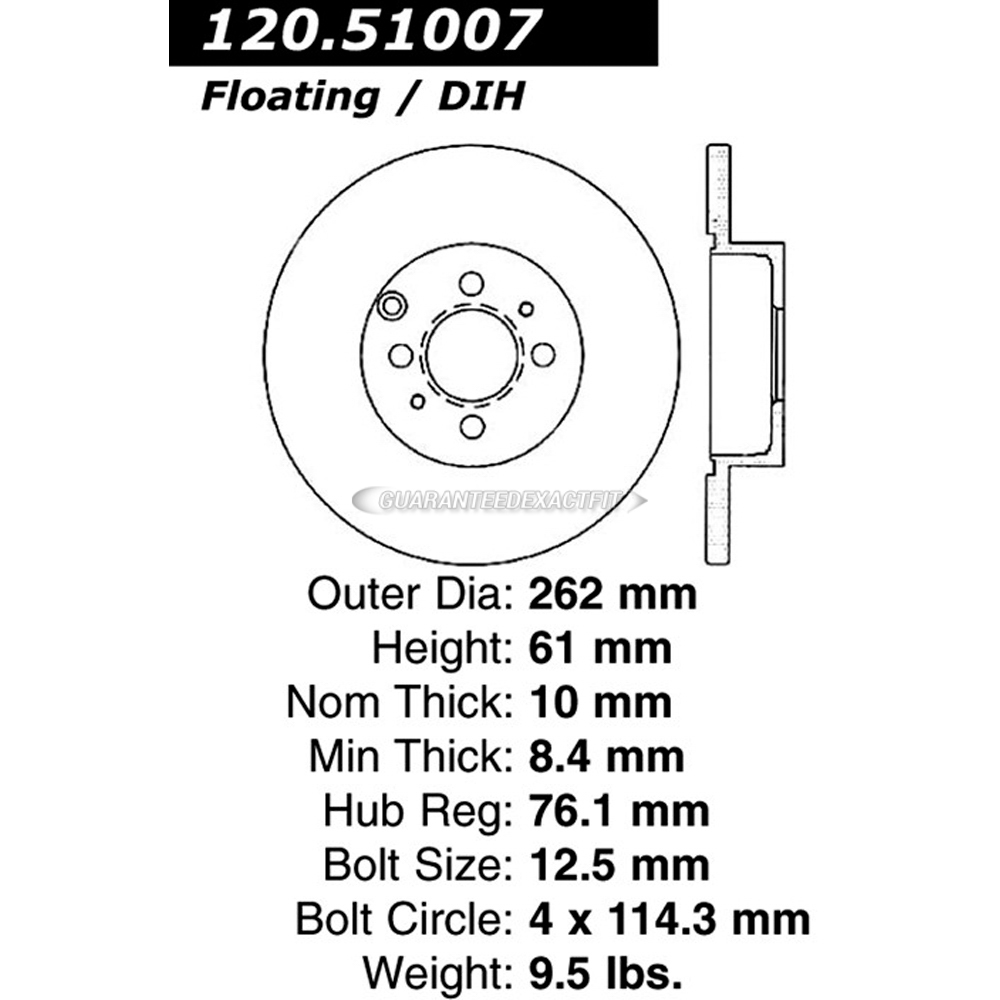 Centric Parts 120.51007 Brake Rotor
