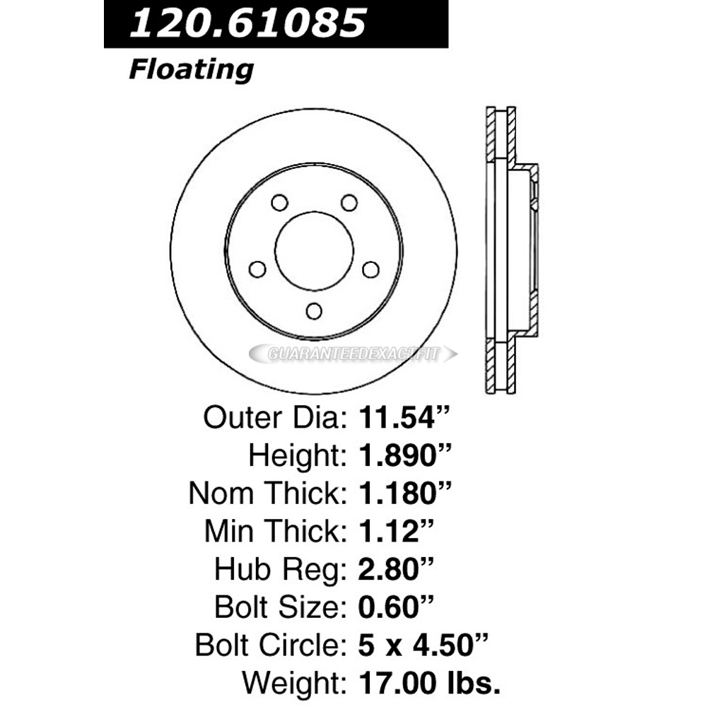Centric Parts 120.61085 Brake Rotor