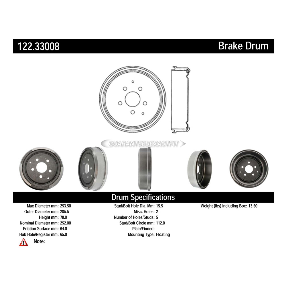 1982 Volkswagen Vanagon Brake Drum