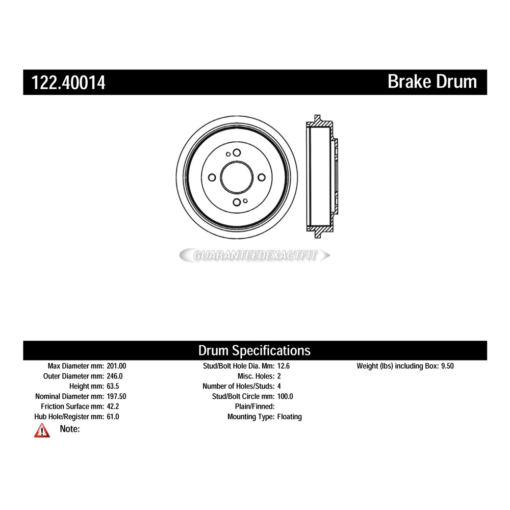 2014 Honda Insight Brake Drum