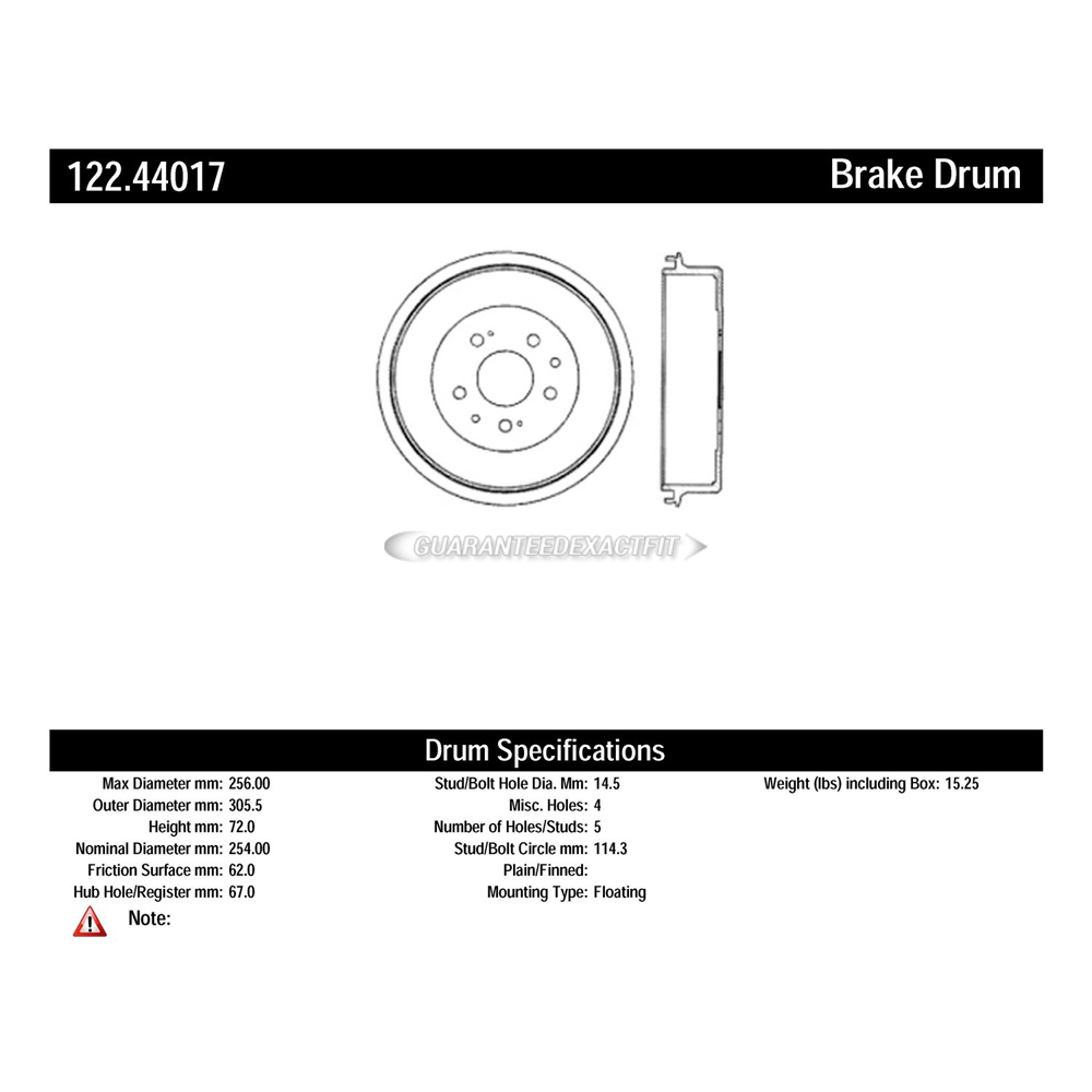2000 Toyota Tacoma Brake Drum