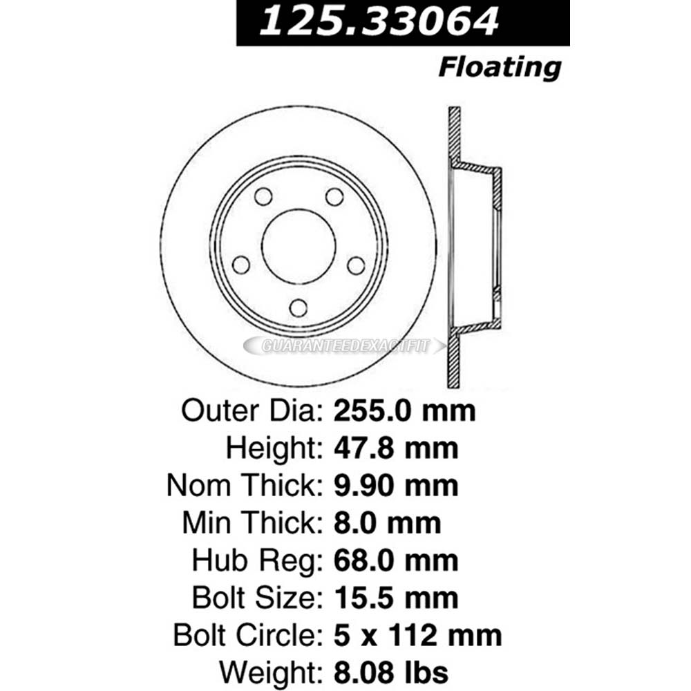 Centric Parts 125.33064 Brake Rotor