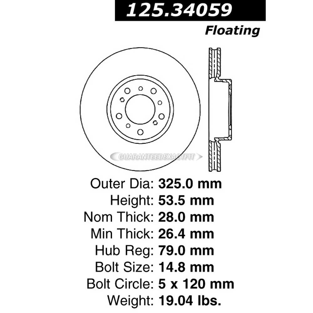 Centric Parts 125.34059 Brake Rotor