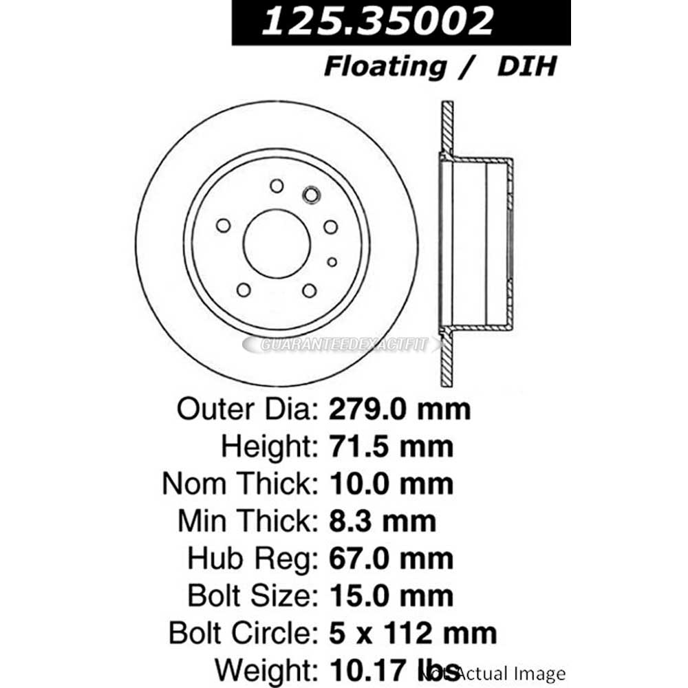 1974 Mercedes Benz 450sel brake rotor 