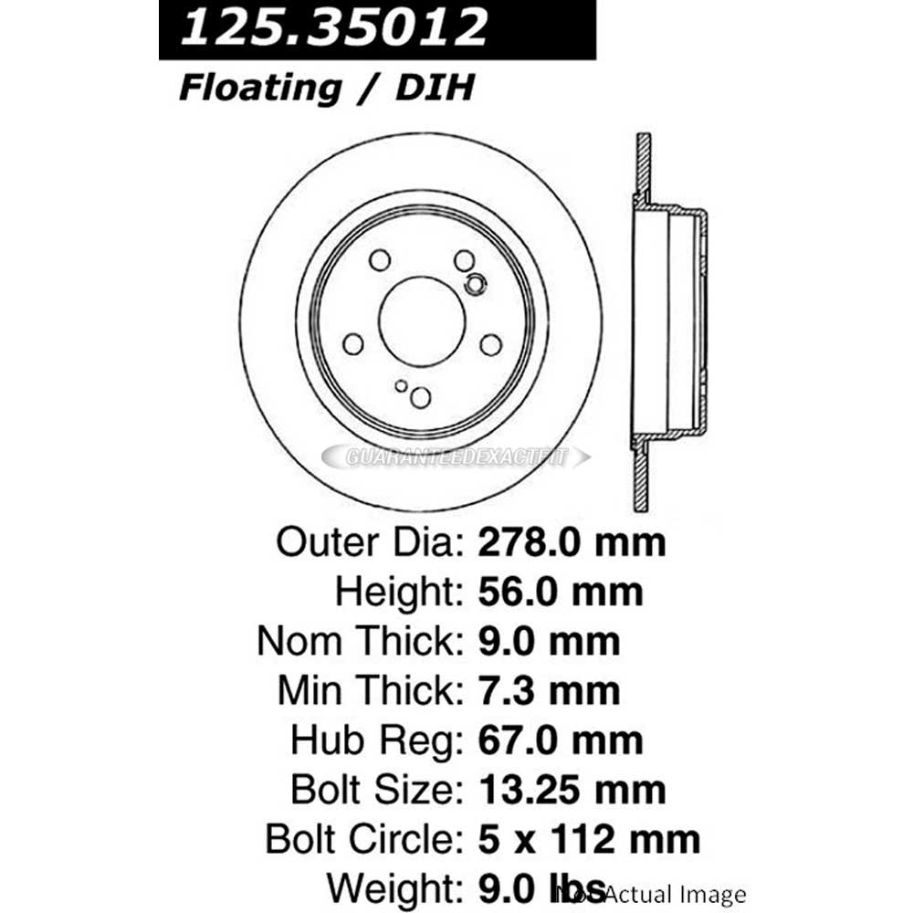 2003 Mercedes Benz slk320 brake rotor