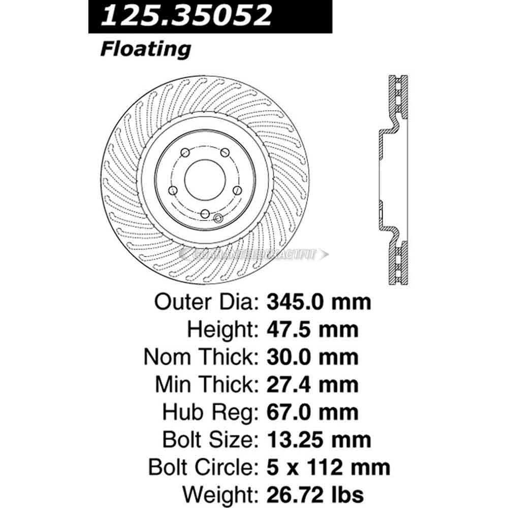 Centric Parts 125.35052 Brake Rotor