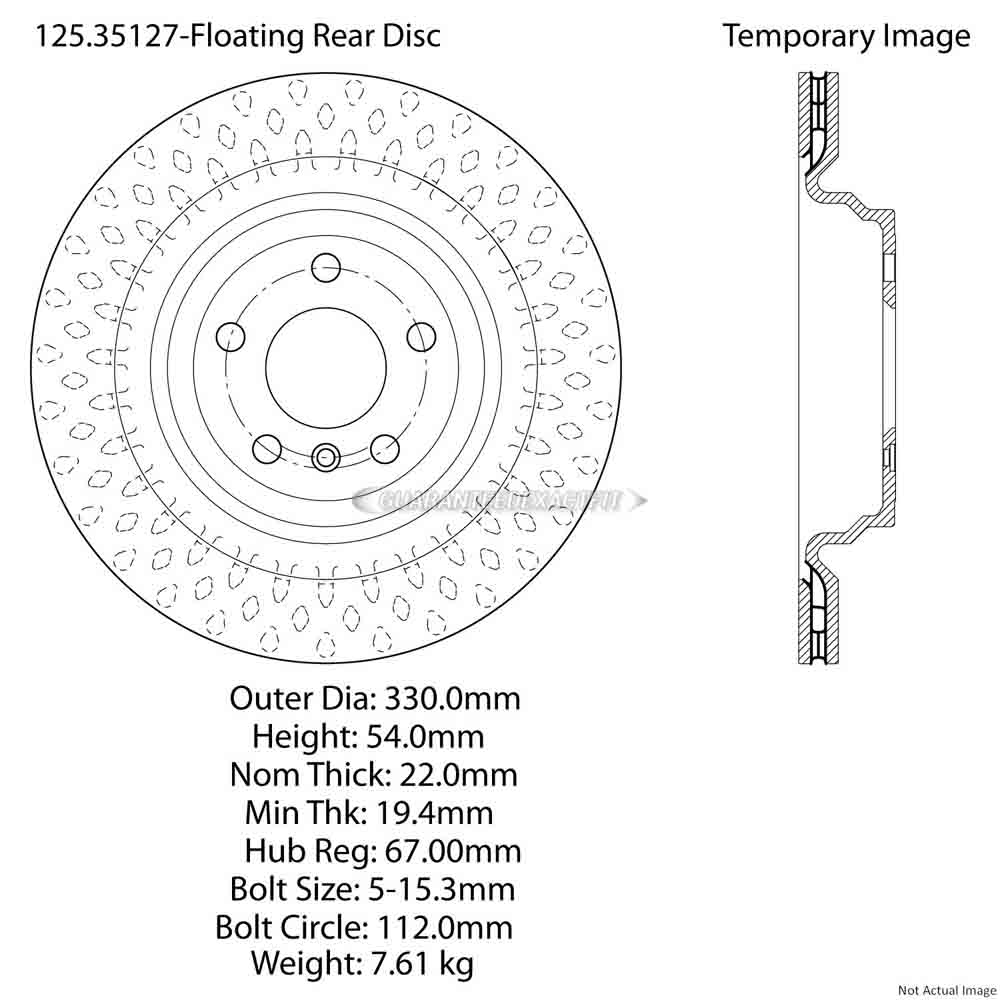For Mercedes ML350 ML550 GLE350 GLE400 Centric Rear Brake Rotor Disc