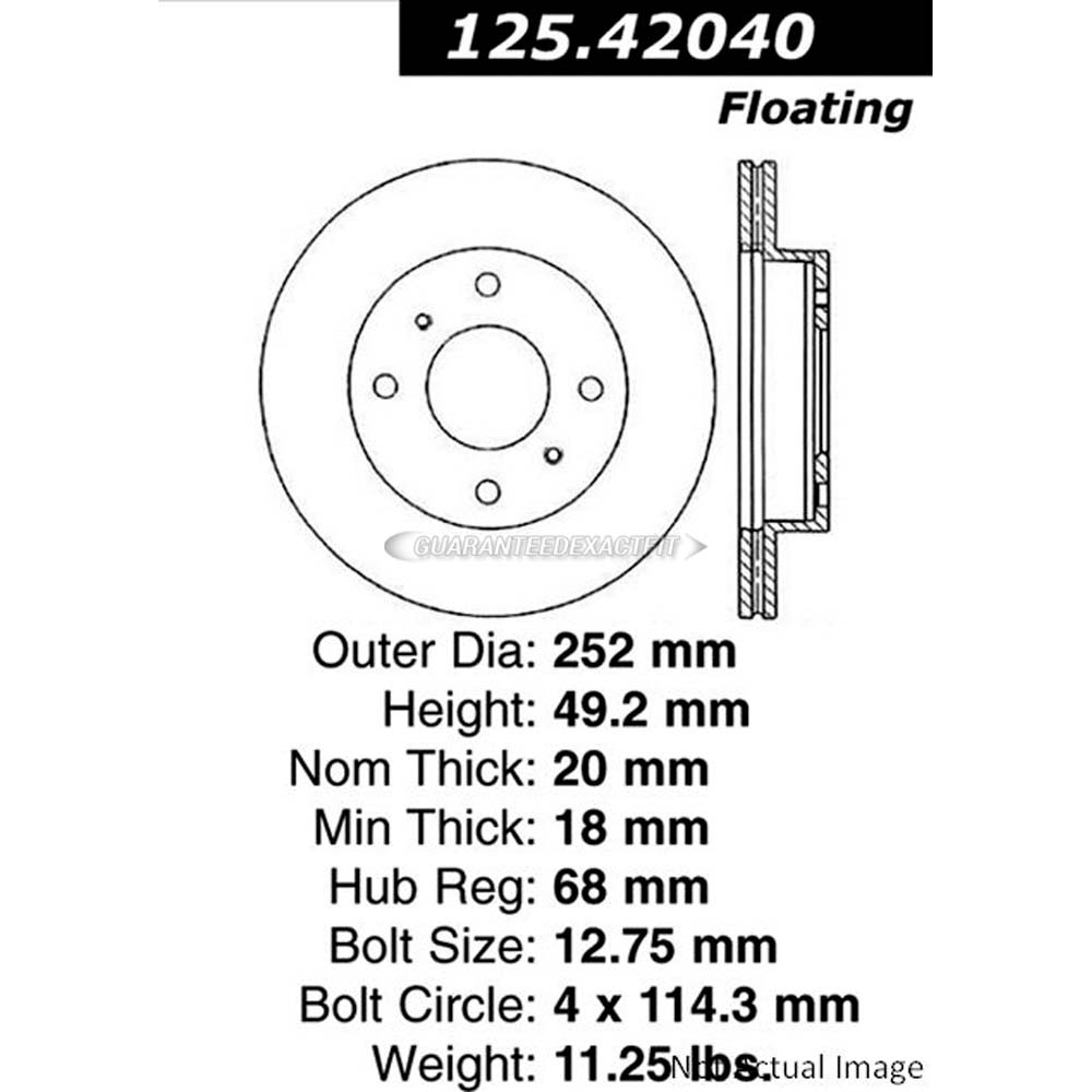 Centric Parts Brake Rotor 125.42040 BPF