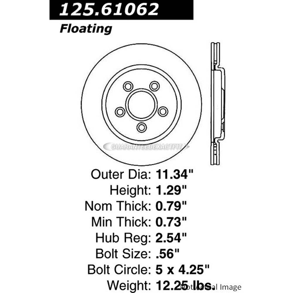 Centric Rear Brake Rotor Disc For Jaguar S-Type XJ8 & Ford Thunderbird