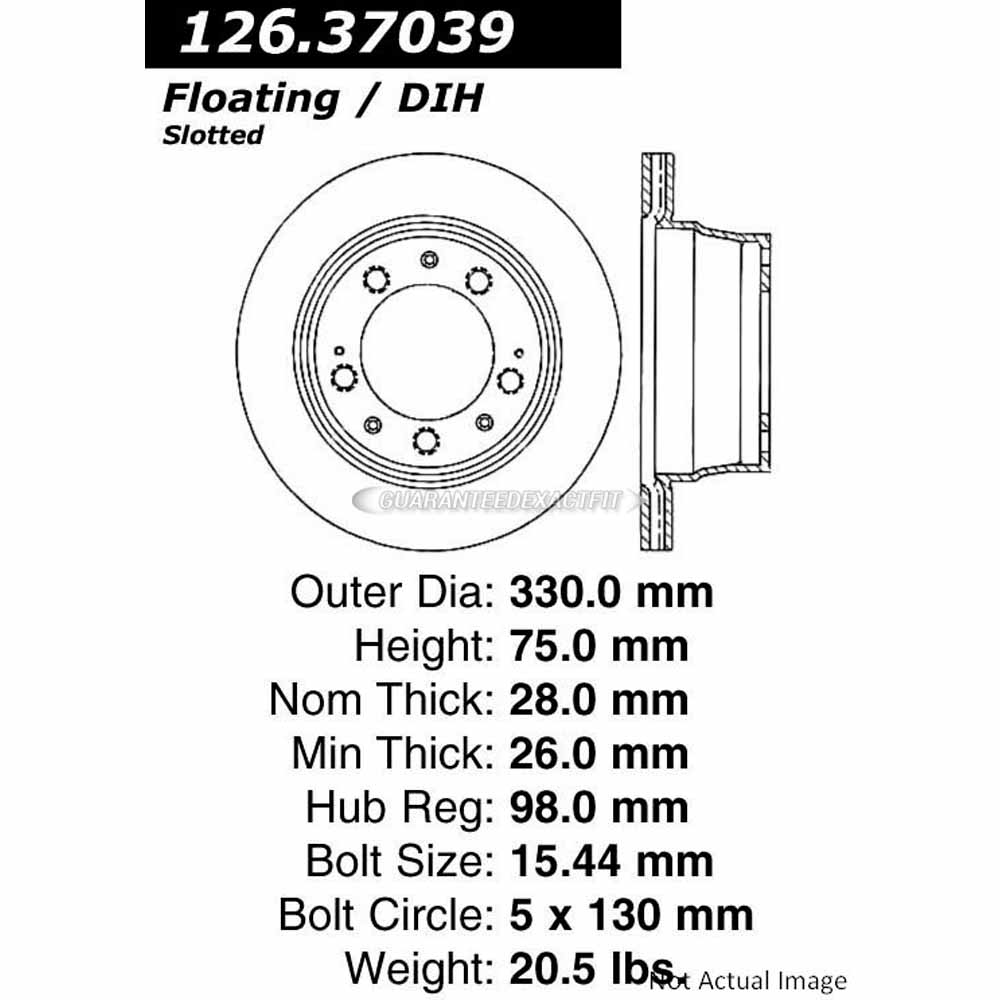 For Porsche 911 Panamera Centric Rear Right Brake Rotor Disc TCP
