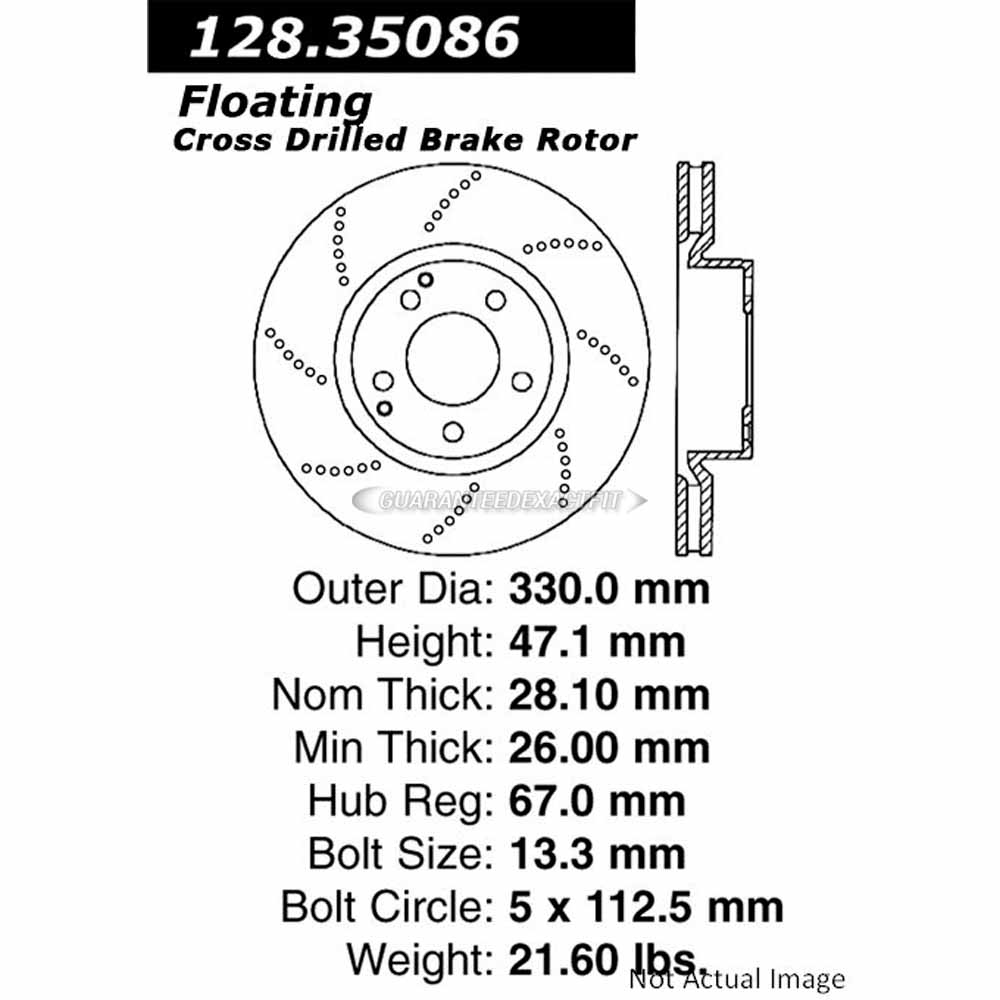 Centric Parts Brake Rotor 128.35086 BPF