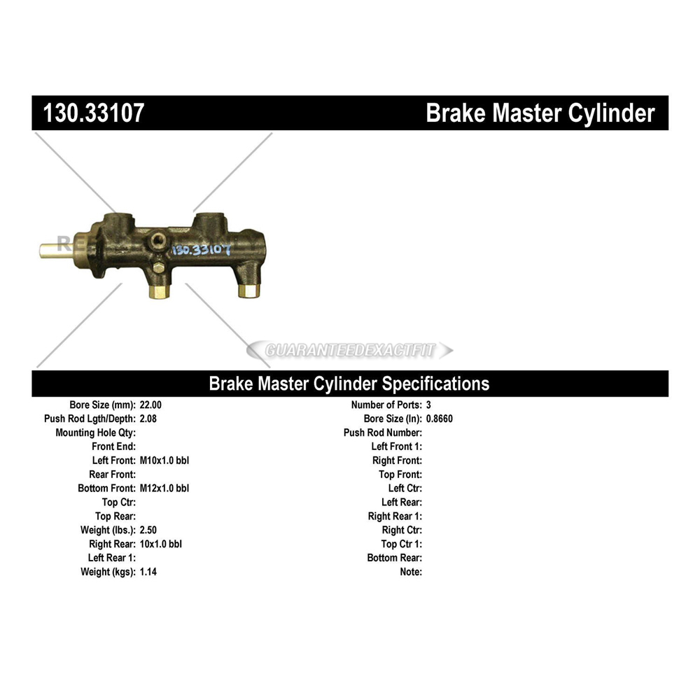 1982 Audi 5000 Brake Master Cylinder