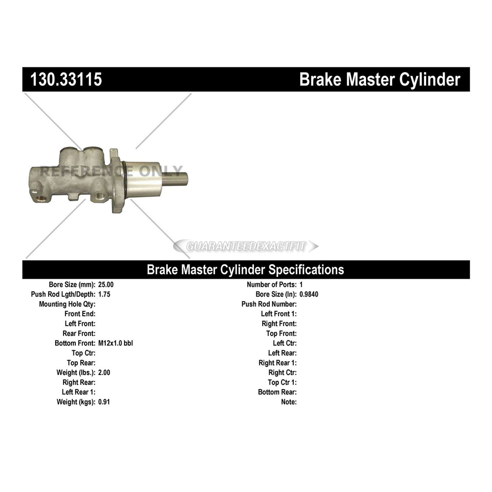 2000 Audi A4 Brake Master Cylinder