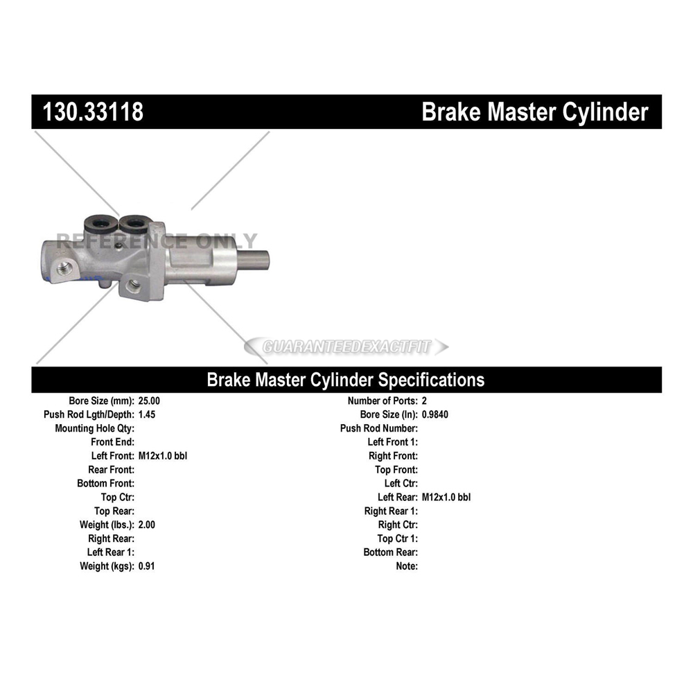 2000 Audi A6 Brake Master Cylinder