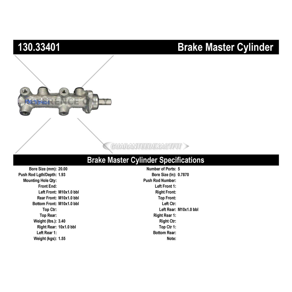 1976 Audi Fox Brake Master Cylinder