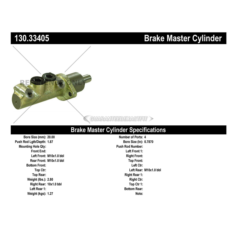 1989 Eagle Medallion Brake Master Cylinder
