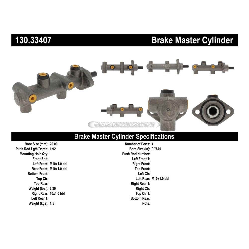 1987 Volkswagen Fox Brake Master Cylinder
