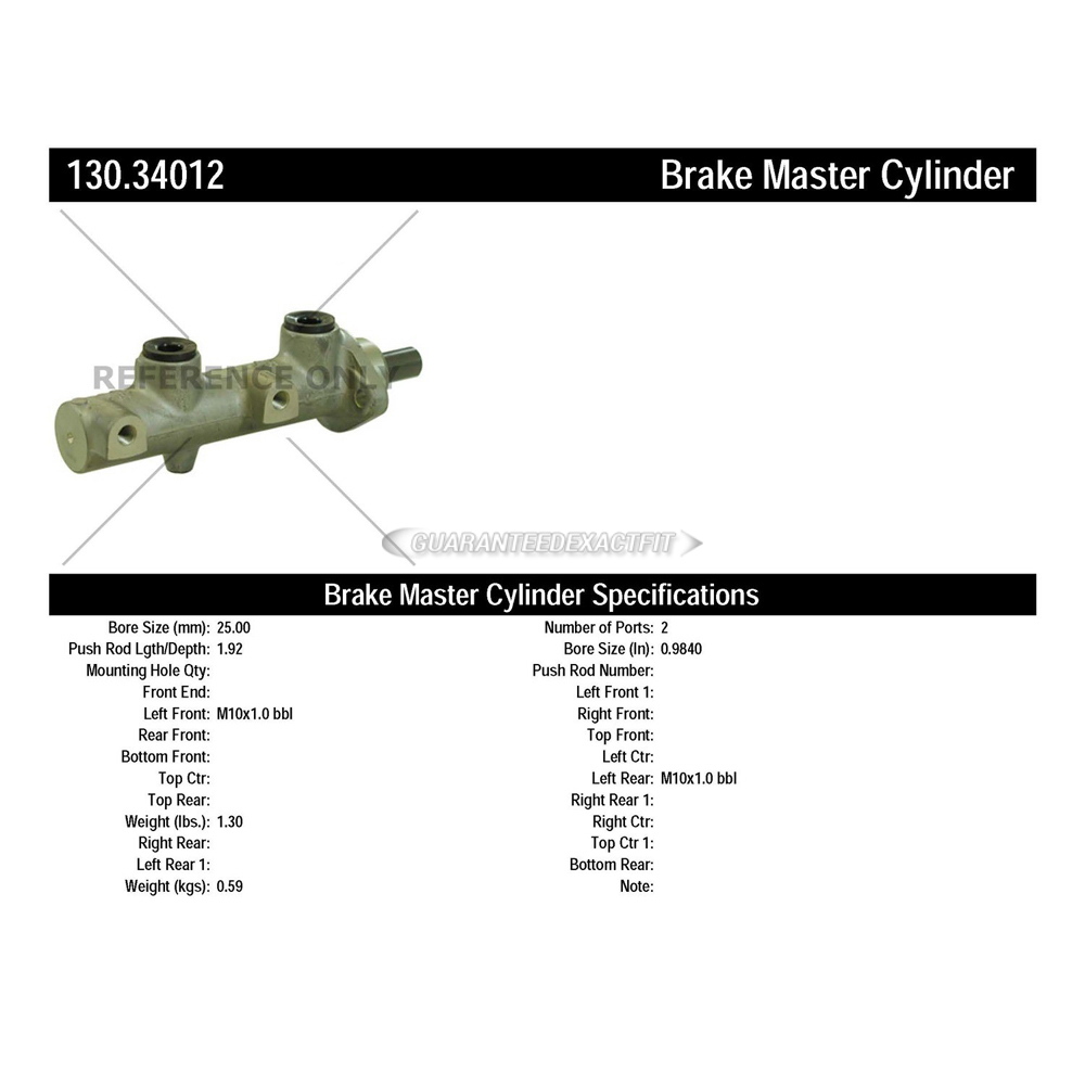 1987 Bmw 735 Brake Master Cylinder