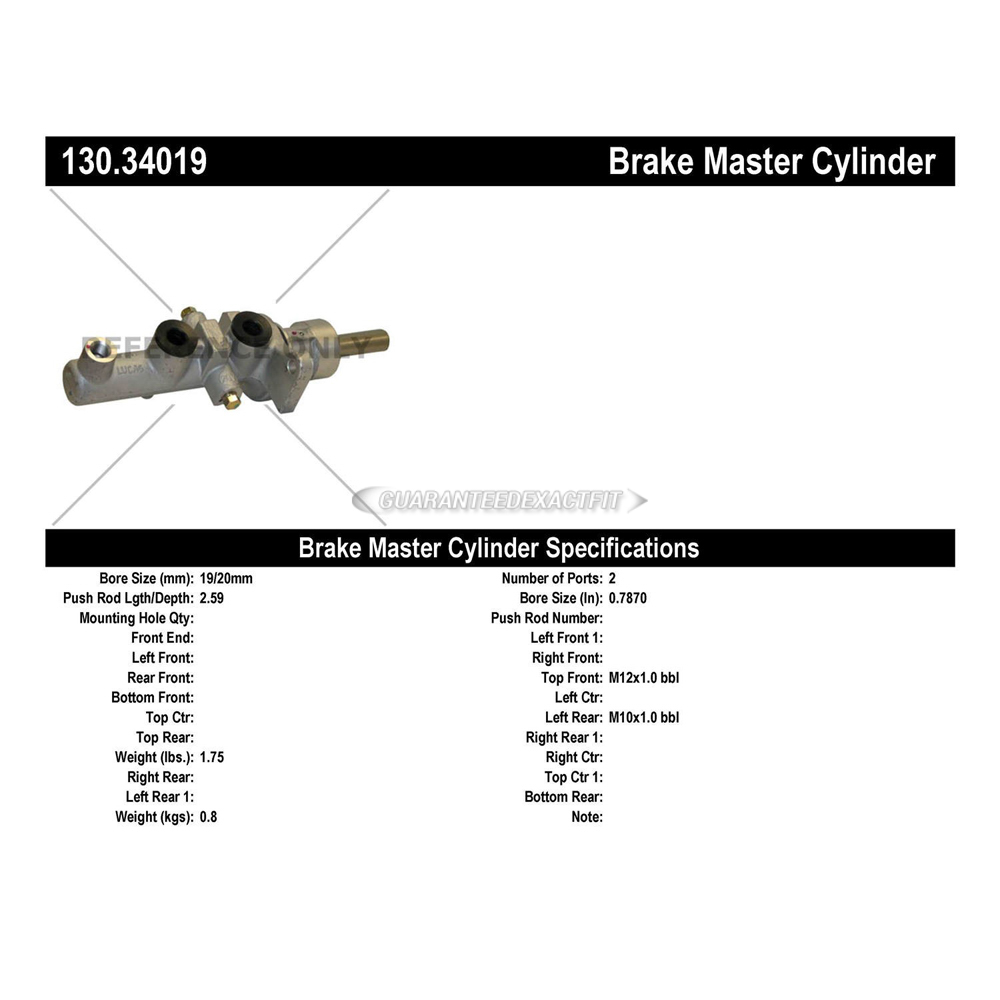 1996 Bmw 740 Brake Master Cylinder