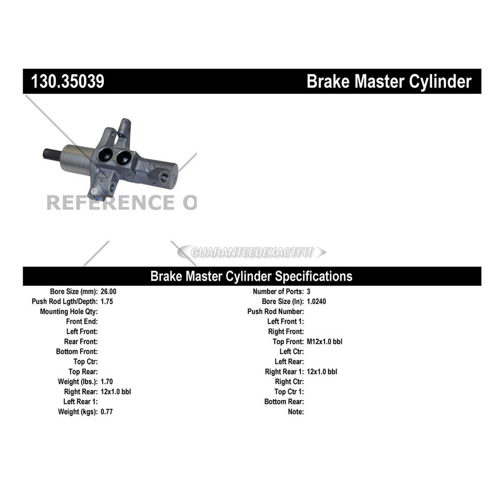 2012 Mercedes Benz E550 Brake Master Cylinder