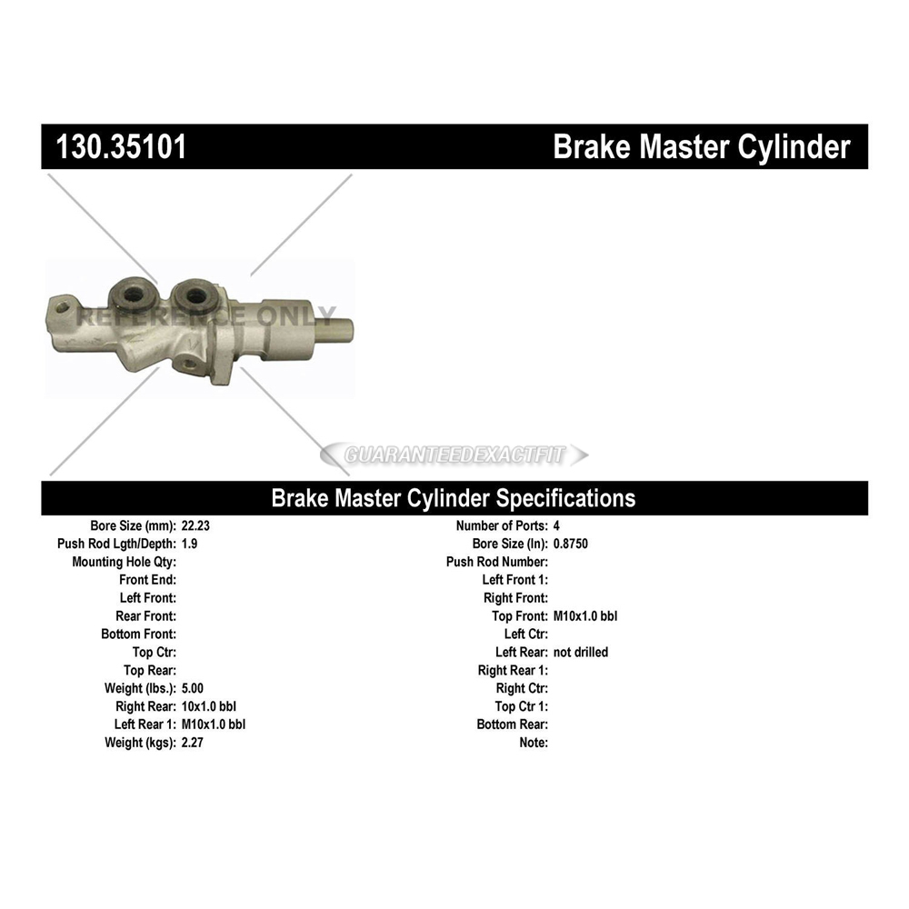 1993 Mercedes Benz 190E Brake Master Cylinder