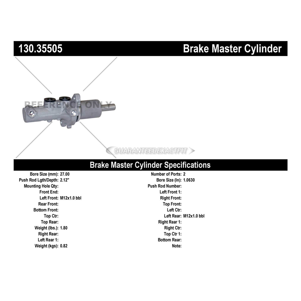 2012 Freightliner Sprinter Van Brake Master Cylinder
