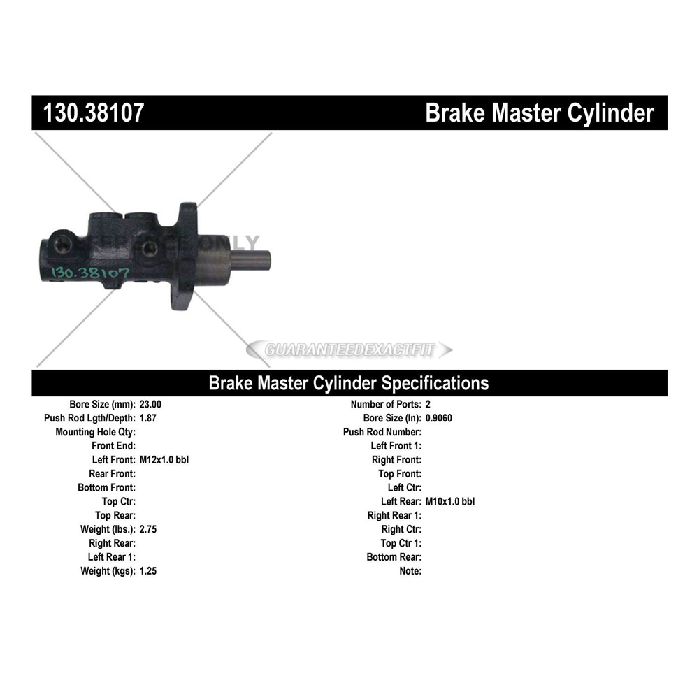 2000 Saab 9-3 Brake Master Cylinder