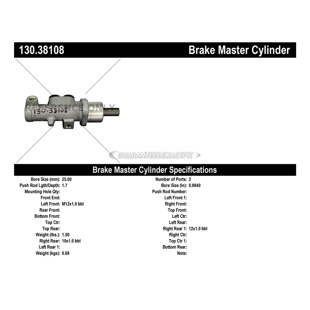 2000 Saab 9-5 Brake Master Cylinder