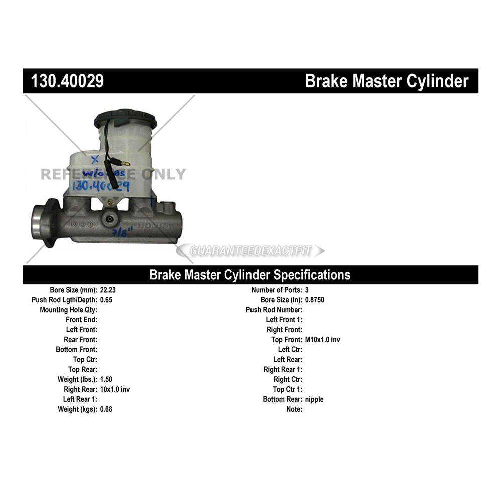 2000 Honda Civic Brake Master Cylinder