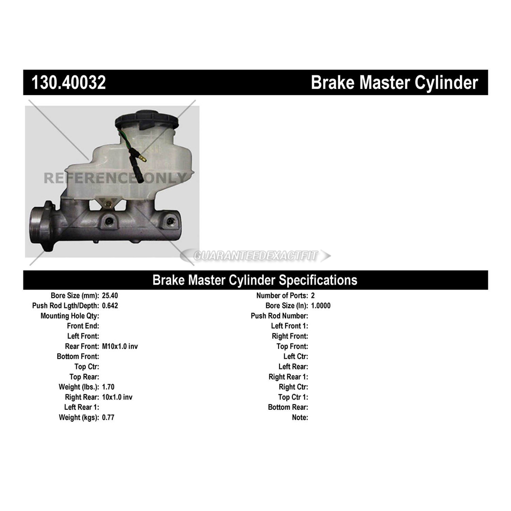 2003 Acura CL Brake Master Cylinder