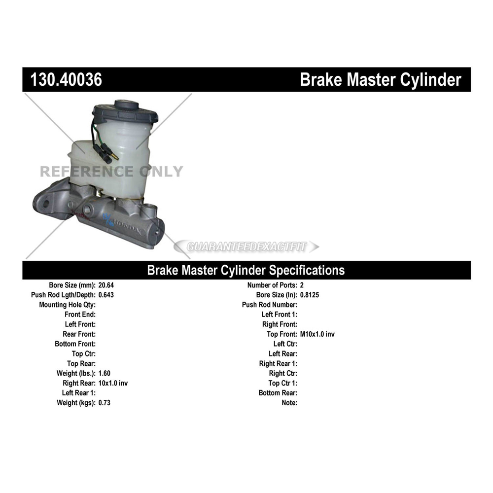 2000 Honda Civic Brake Master Cylinder