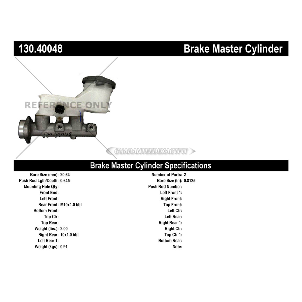 2003 Honda Civic Brake Master Cylinder