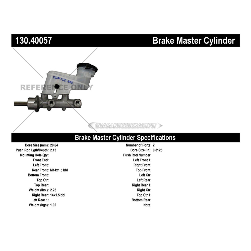 2004 Acura TSX Brake Master Cylinder
