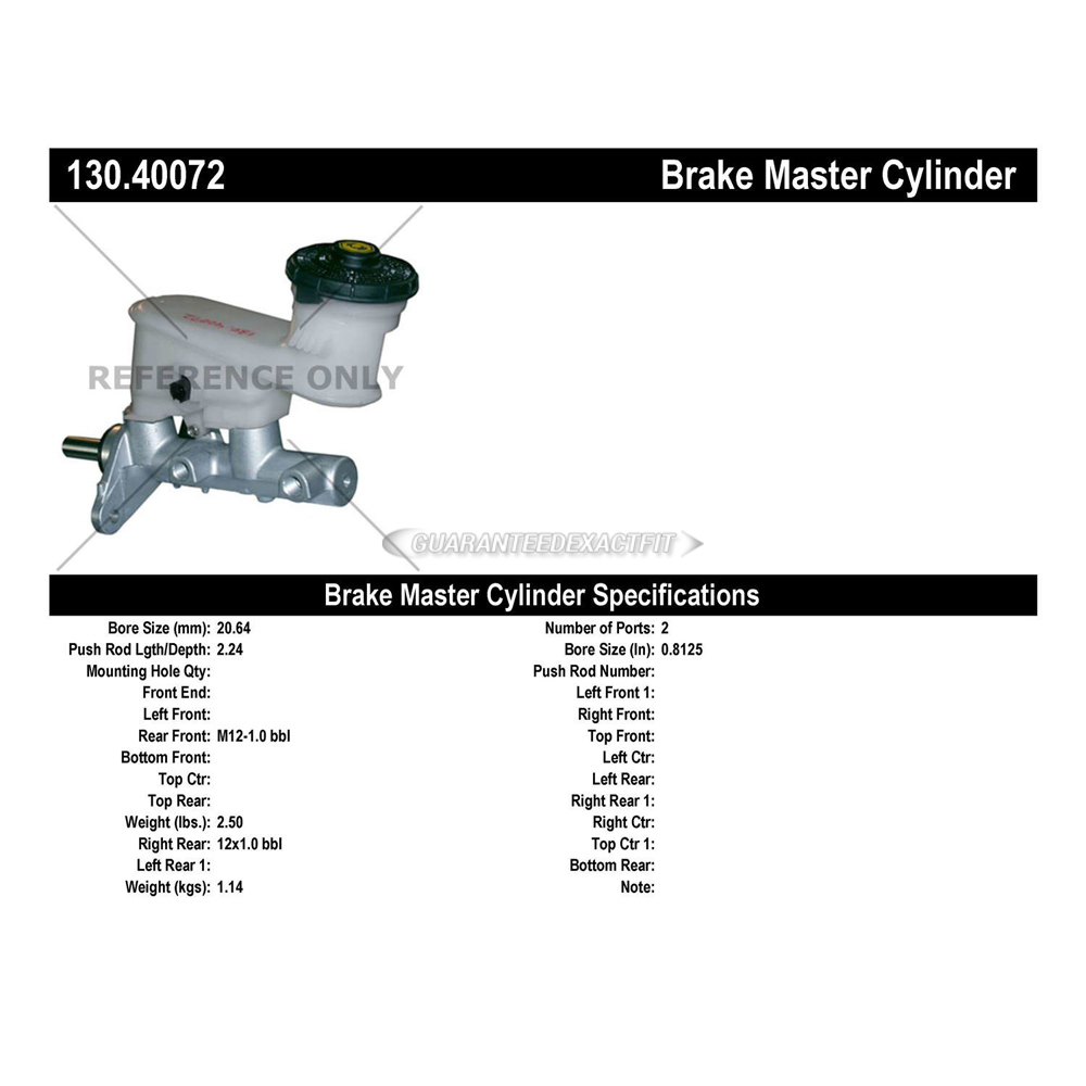 2012 Acura TSX Brake Master Cylinder