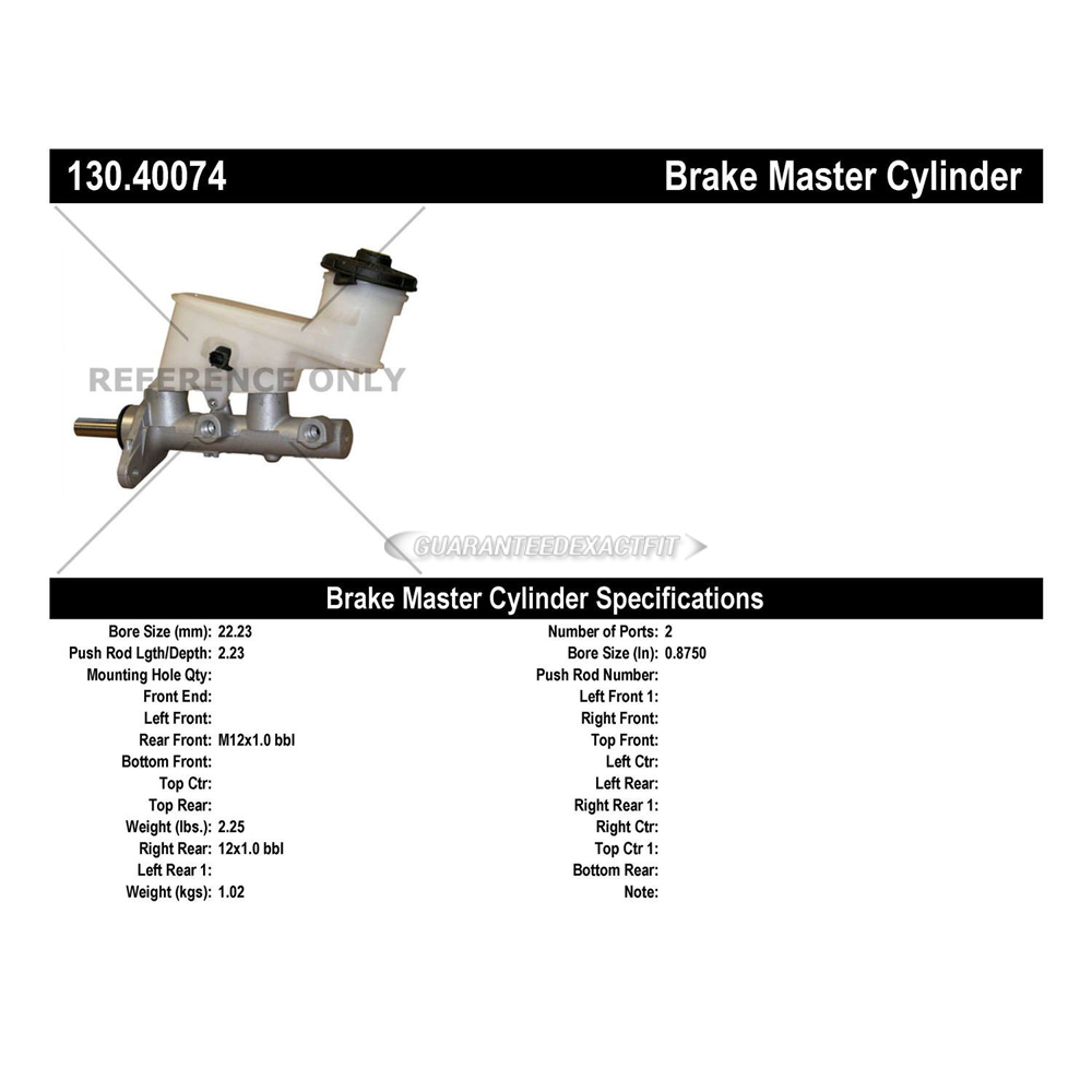 2011 Acura TSX Brake Master Cylinder