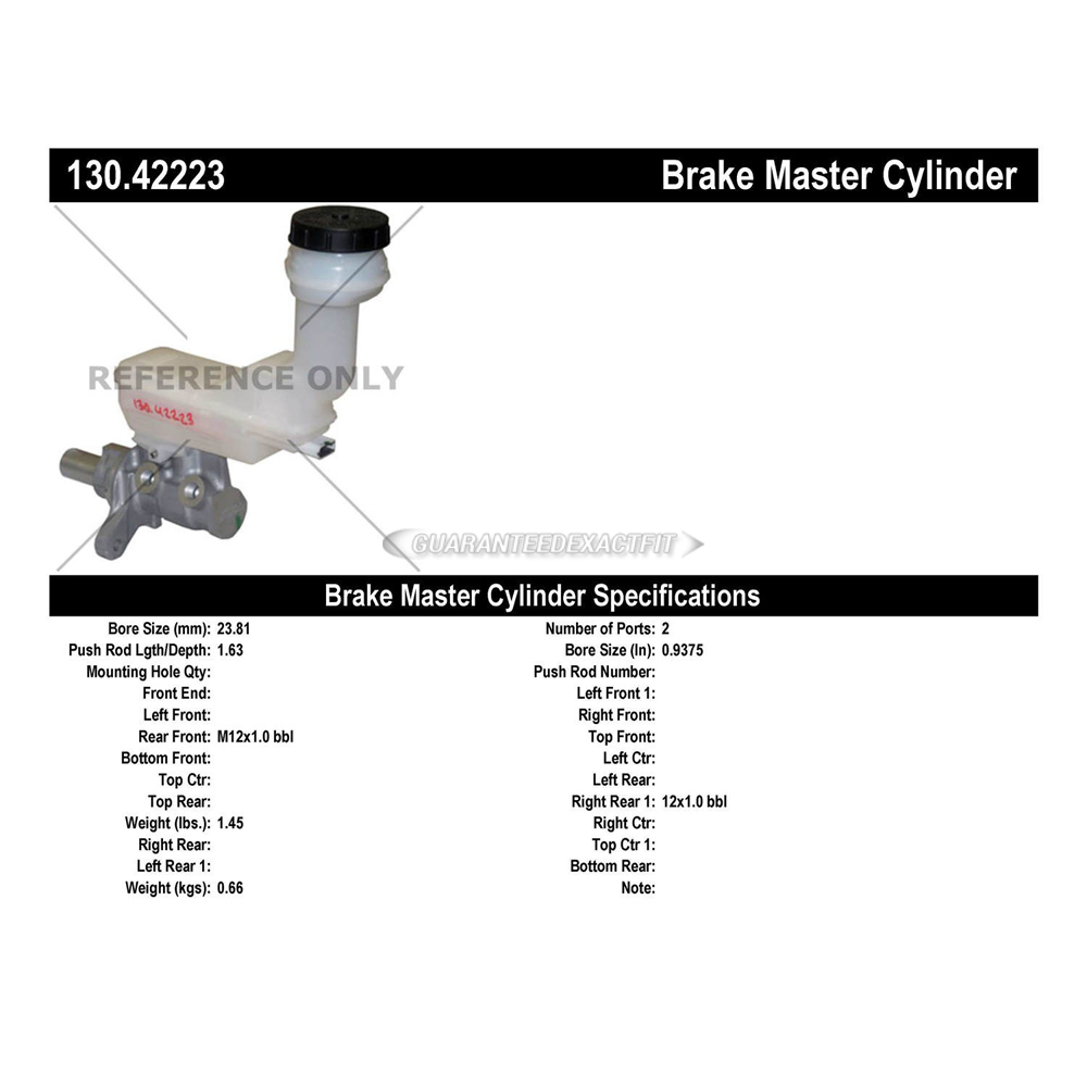 2012 Nissan Sentra Brake Master Cylinder