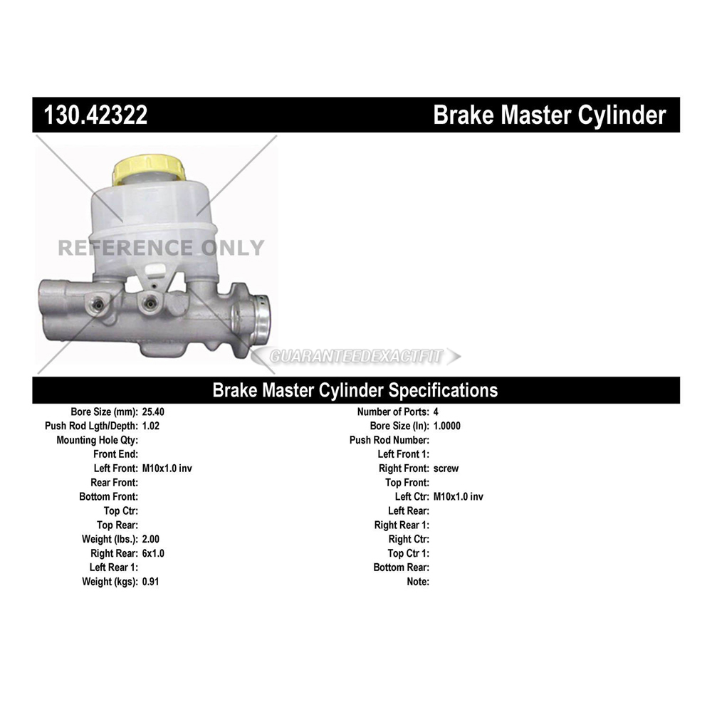 2000 Nissan Frontier Brake Master Cylinder
