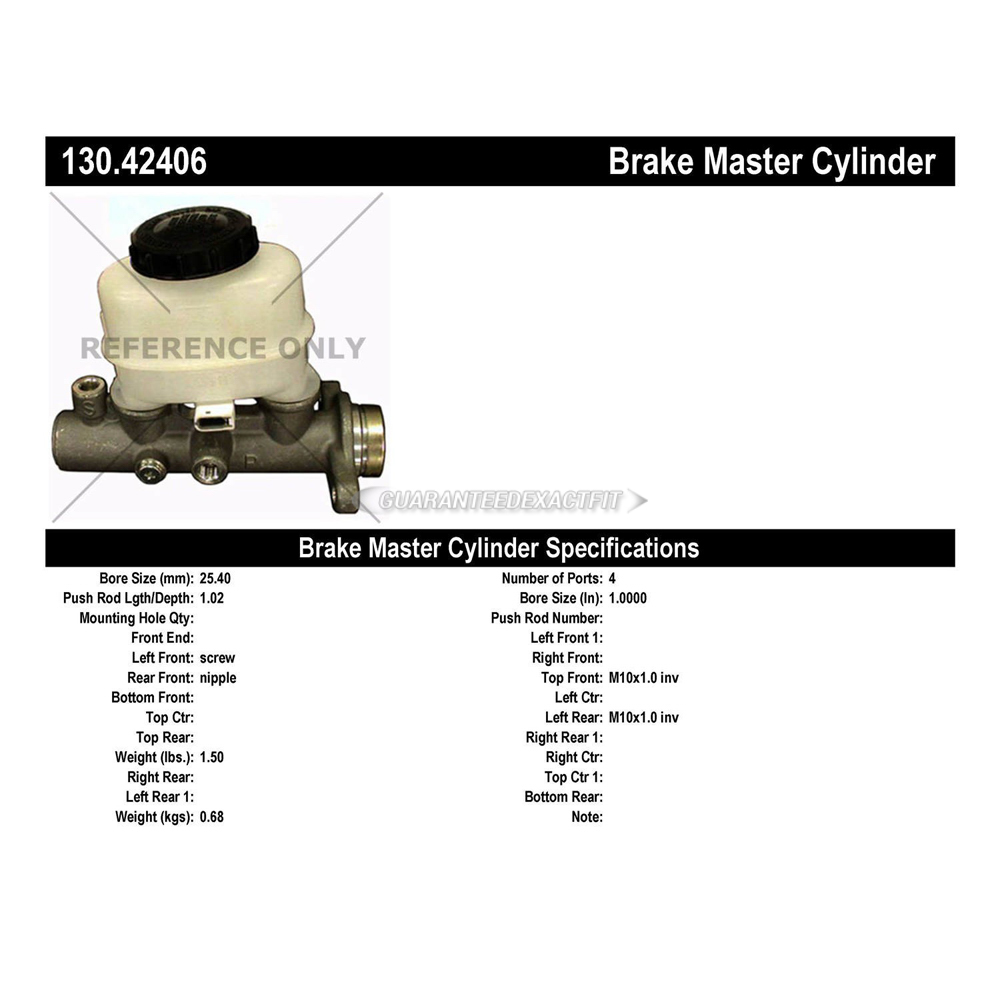 2000 Nissan Altima Brake Master Cylinder