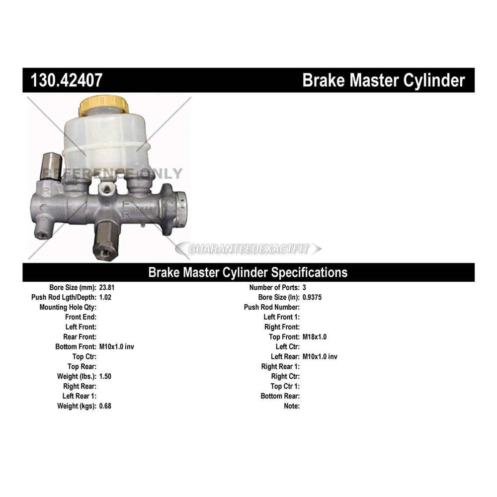 2000 Nissan Altima Brake Master Cylinder