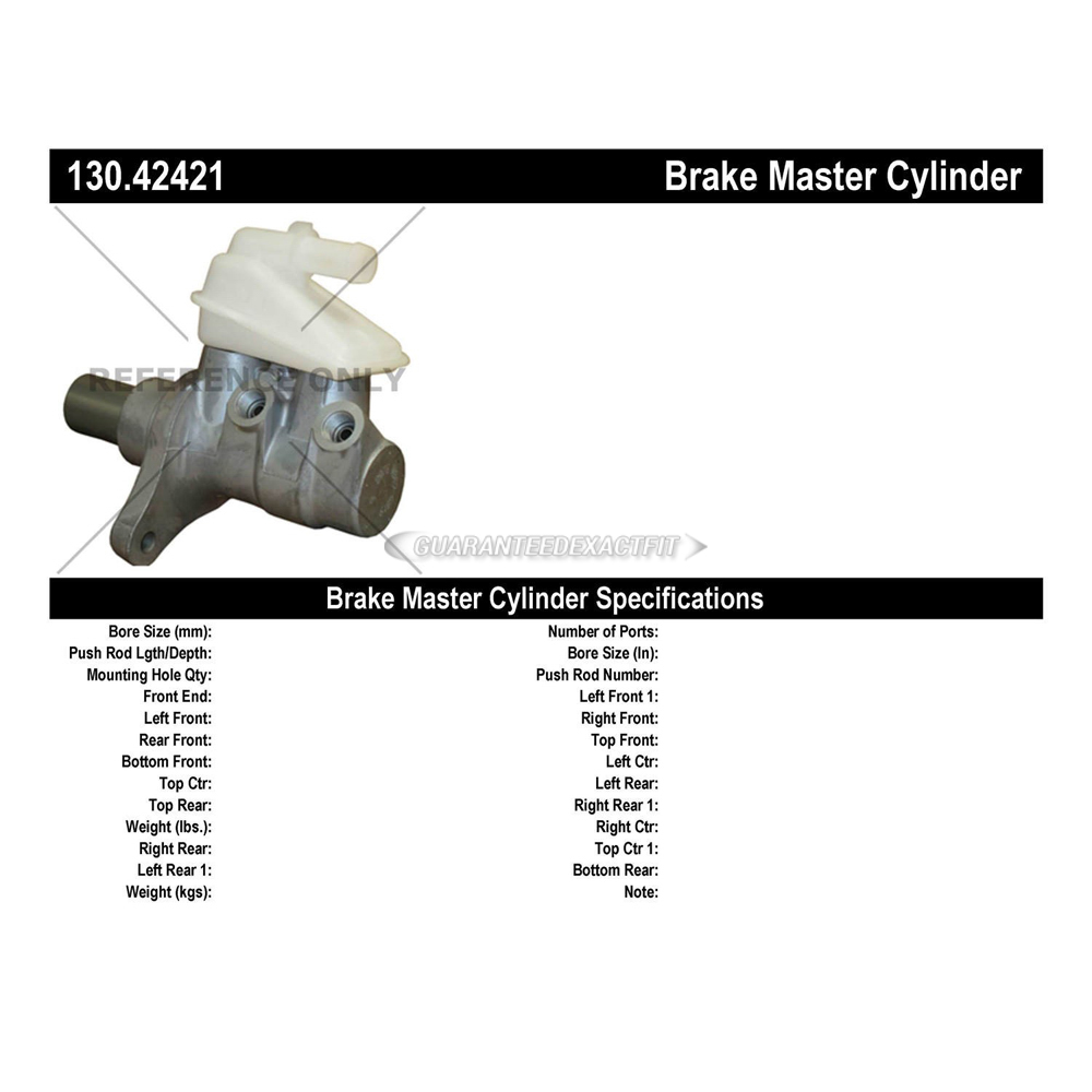 2017 Nissan Pathfinder Brake Master Cylinder
