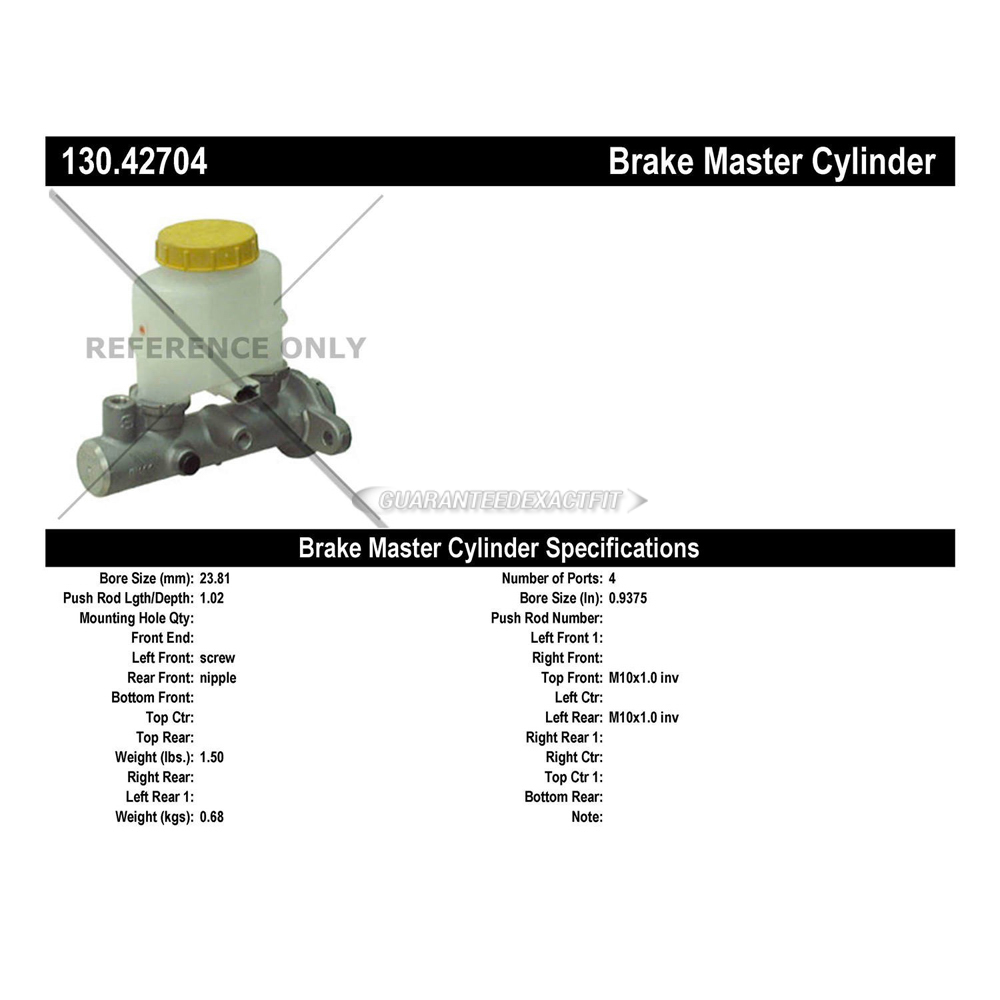 2000 Nissan Altima Brake Master Cylinder