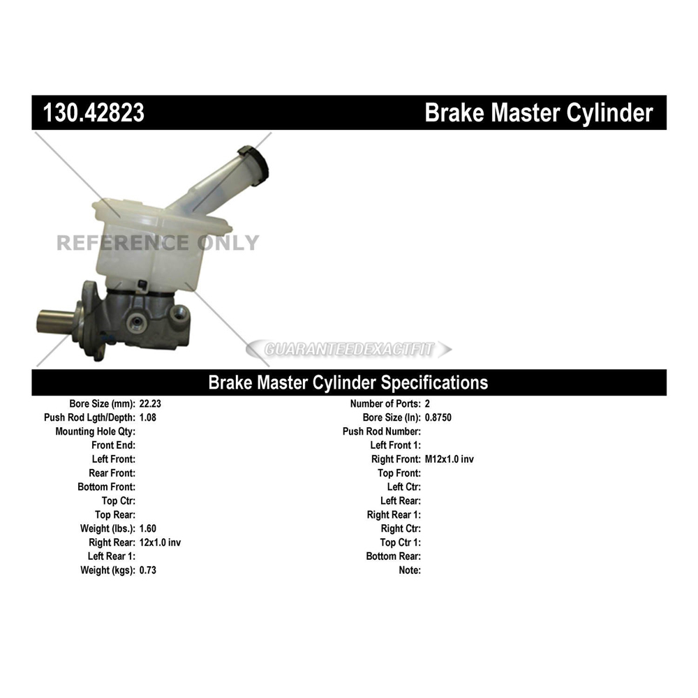 2017 Nissan Versa Note Brake Master Cylinder